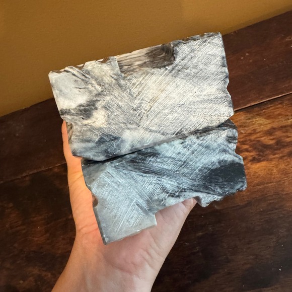 Carved Black and Grey Onyx Stone‎ Aztec Tiki Heavy Bookends - Picture 6 of 11